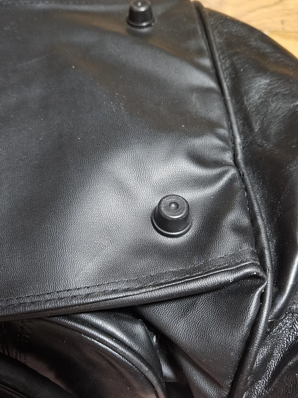 Black Leather Travel Duffel Bag